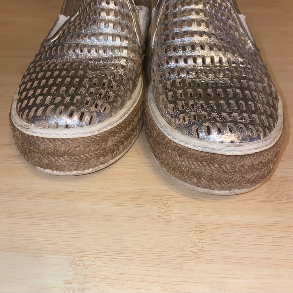 Miu Miu Womens Silver Jute Metallic Platform Sneaker Espadrille 35 EU size 6 - Picture 9 of 14